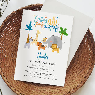 Calling All Party Animals Birthday Party Invitation