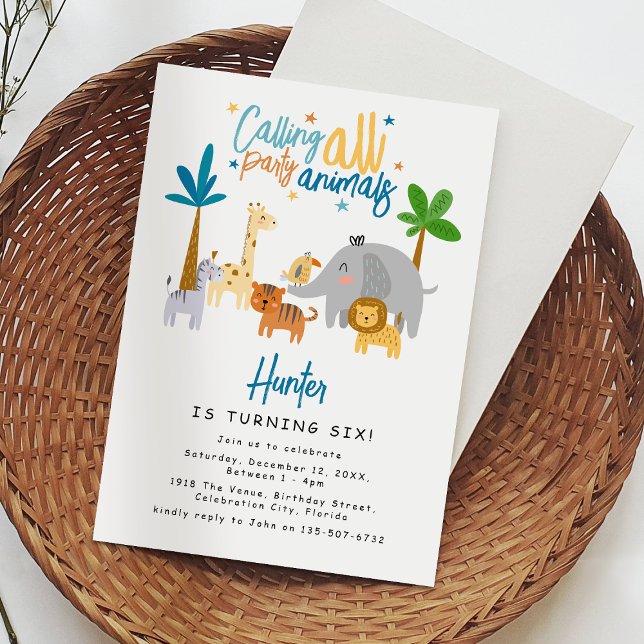 Calling All Party Animals Birthday Party Invitation (Creator Uploaded)