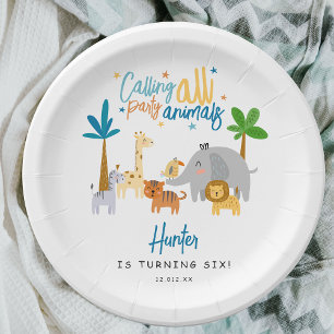 Calling All Party Animals Birthday Party Paper Plate