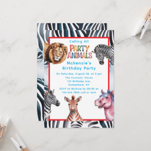 Calling All Party Animals Boys’ Birthday Party Invitation