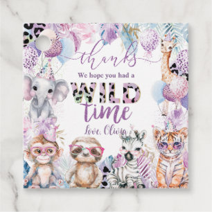 Calling All Party Animals Jungle Safari Birthday Favour Tags