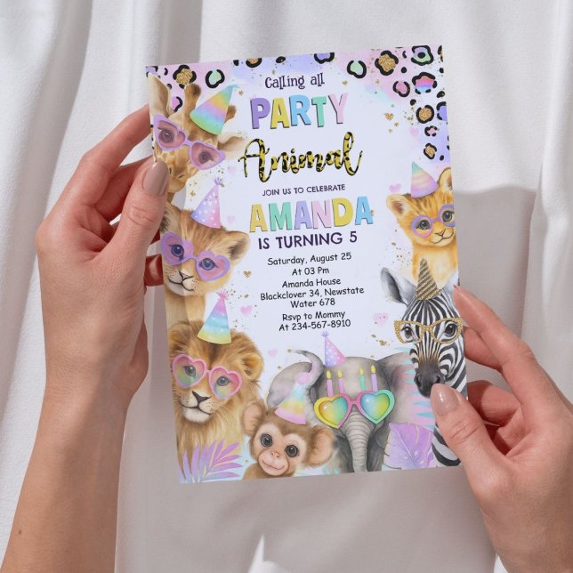 Calling All Party Animals - Jungle Safari Birthday Invitation ( Calling All Party Animals - Jungle Safari Birthday)