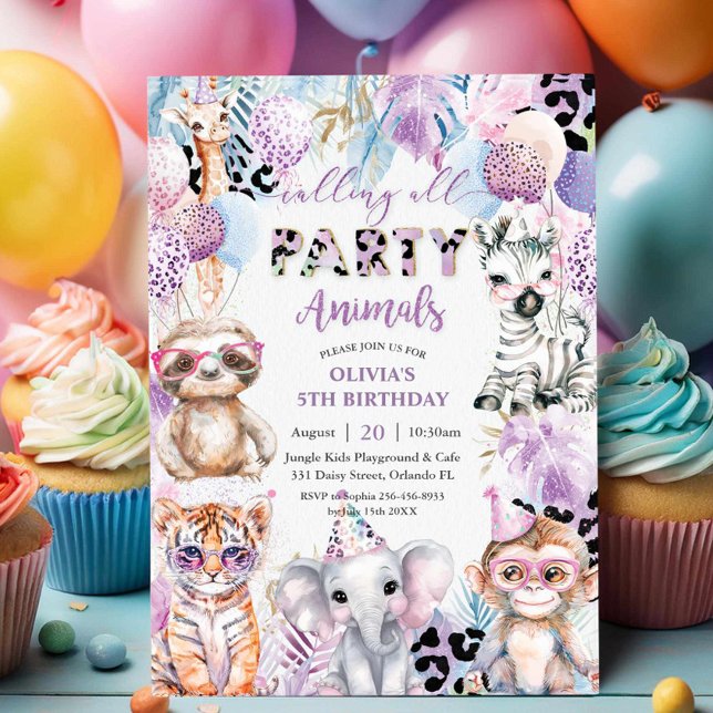 Calling All Party Animals Jungle Safari Birthday Invitation (Creator Uploaded)