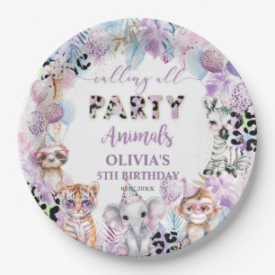 Calling All Party Animals Jungle Safari Birthday Paper Plate