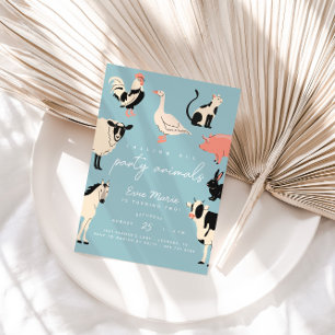 Calling All Party Animals Kids Farm Animals Invitation