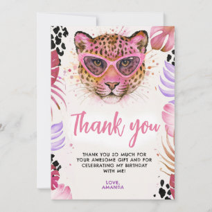 Calling All Party Animals - Leopard Birthday Thank You Card