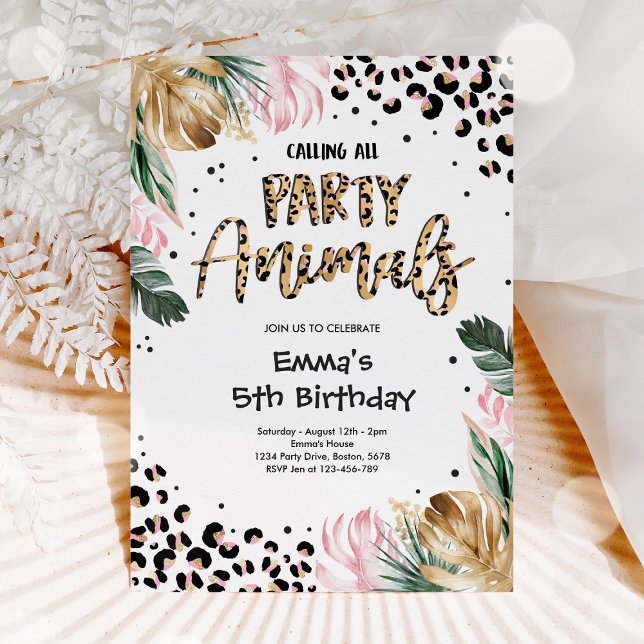 Calling All Party Animals Leopard Print Birthday  Invitation (Creator Uploaded)