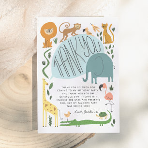 Calling All Party Animals! Modern Birthday Party Thank You Card