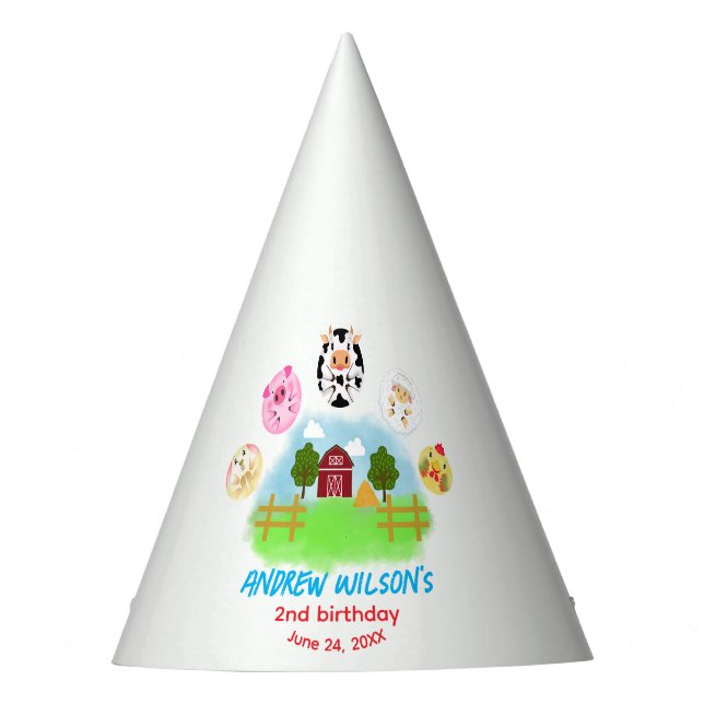 Calling All Party Animals Rustic Farm Barn Yard Hat (Front)