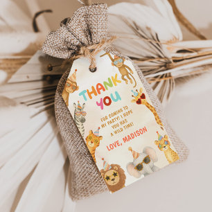 Calling All Party Animals Safari 1st Birthday Gift Tags