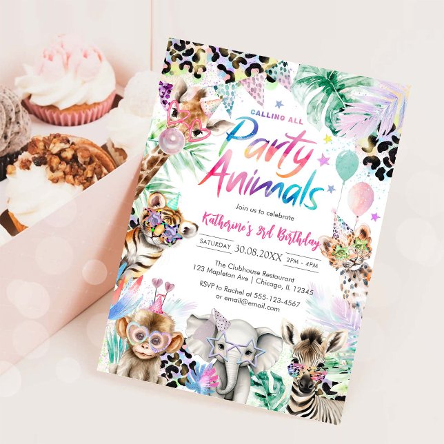 Calling All Party Animals Safari Birthday  Invitation (Creator Uploaded)