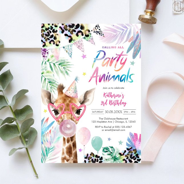 Calling All Party Animals Safari Birthday  Invitation (Creator Uploaded)