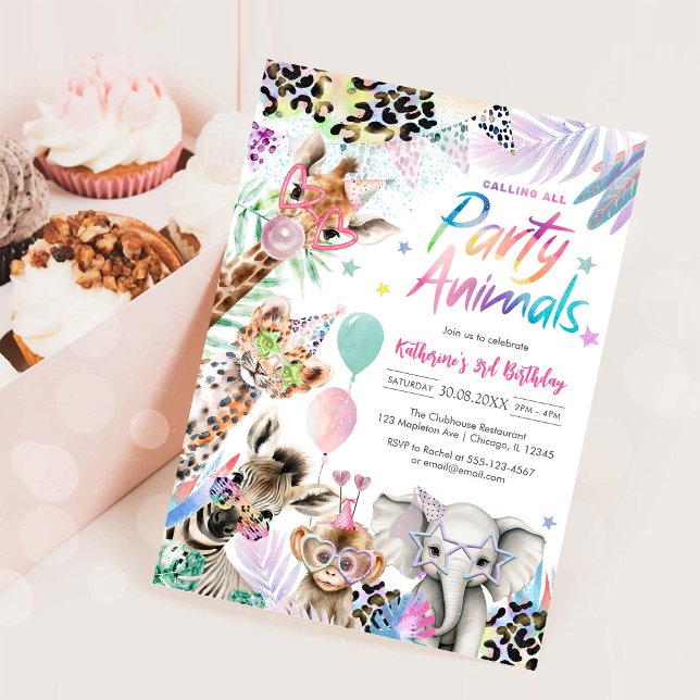 Calling All Party Animals Safari Birthday  Invitation (Creator Uploaded)