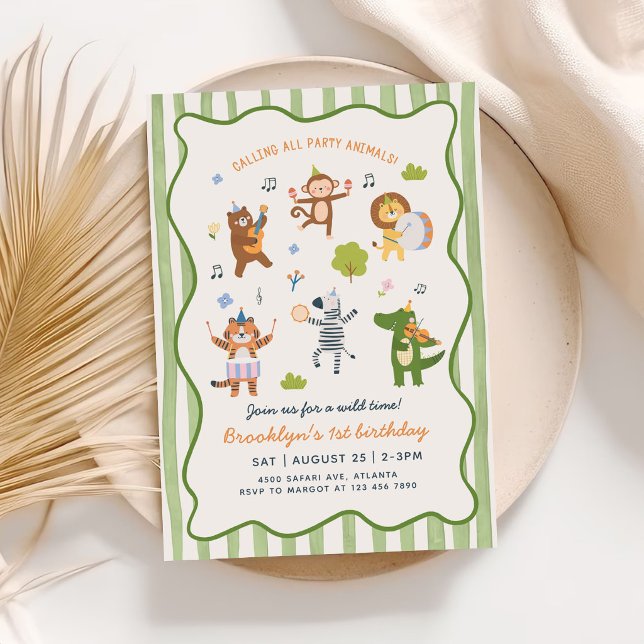 Calling All Party Animals Safari Birthday Invitation (Creator Uploaded)