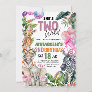 Calling All Party Animals Safari Birthday Party Invitation