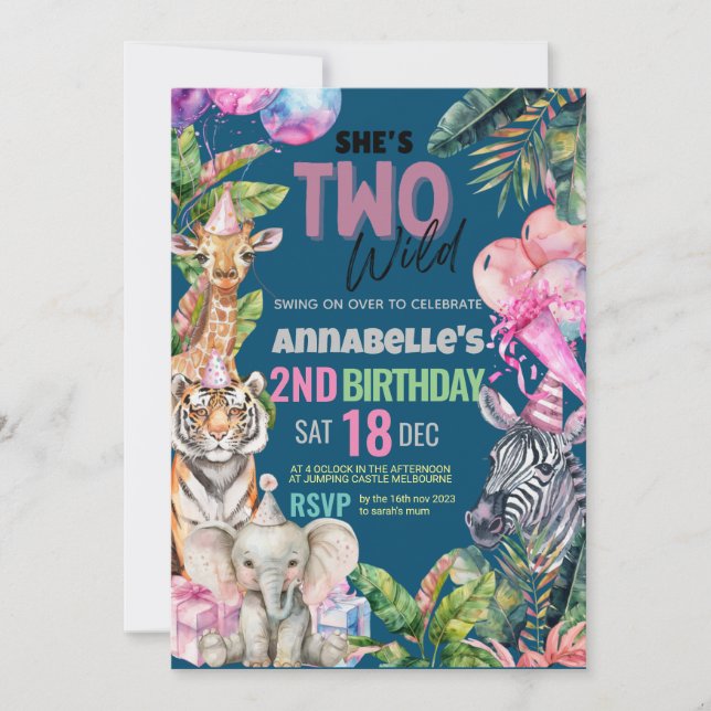 Calling All Party Animals Safari Birthday Party Invitation (Front)