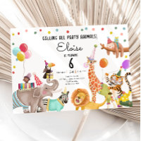Calling All Party Animals Safari Boy Girl Birthday