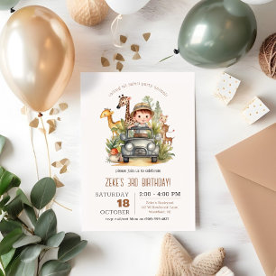 Calling All Party Animals Safari Kids Birthday  Invitation