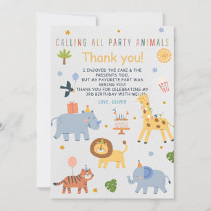 Calling All Party Animals Safari Zoo Birthday Invitation