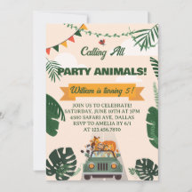 Calling All Party Animals Safari Zoo Birthday