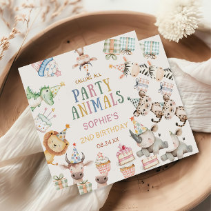 Calling All Party Animals Safari Zoo Birthday Napkin