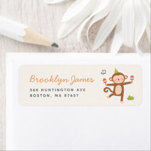 Calling All Party Animals Safari Zoo Birthday Return Address Label