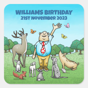 Calling All Party Animals Square Sticker