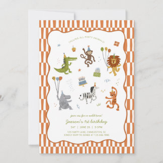 Calling All Party Animals Wild Safari Birthday Invitation