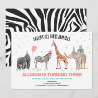 Calling All Party Animals Zoo Wild Girl Birthday