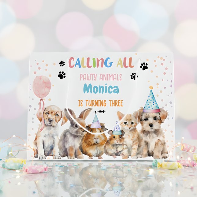 Calling all pawty animals birthday  large gift bag (Creator Uploaded)