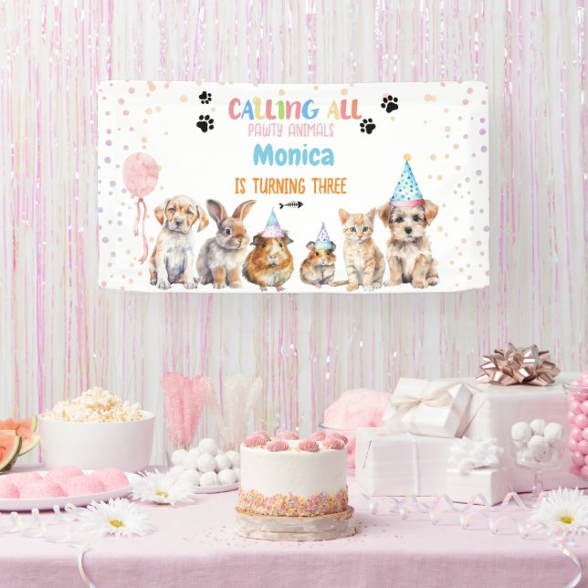 Calling all pawty animals birthday party banner (Party)