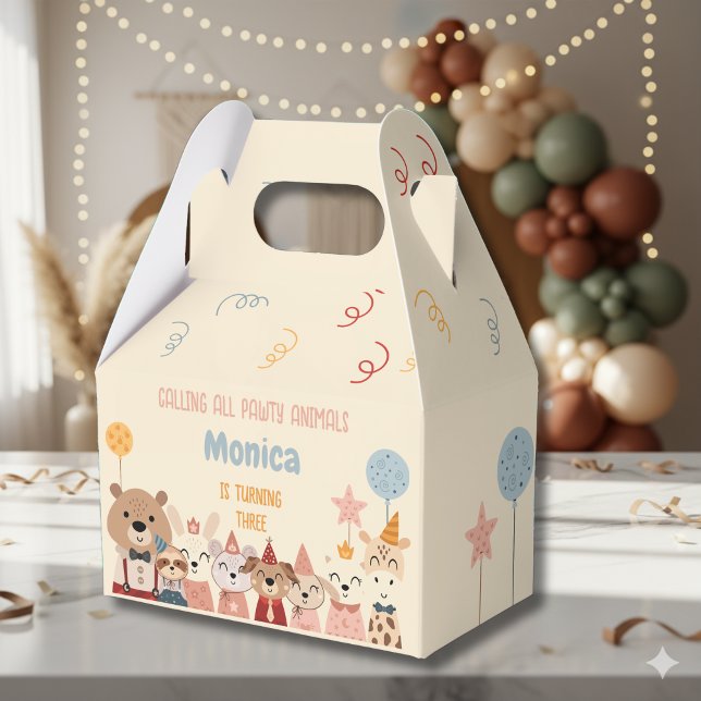 Calling all pawty animals wild birthday party favour box (Creator Uploaded)