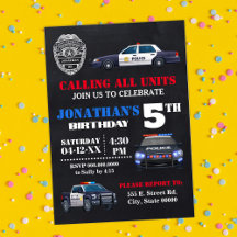 Calling All Police Units Any Age Birthday