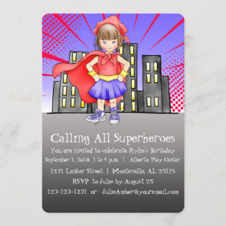 Calling All Superheroes Birthday Invitation