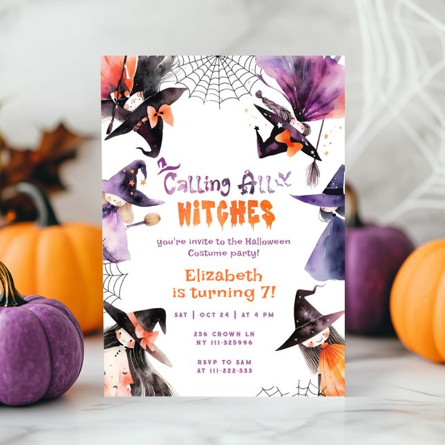 Calling all witches Halloween Costume party Invitation (Creator Uploaded)
