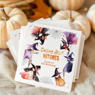 Calling all witches Halloween Costume party Napkin