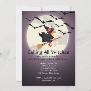 Calling all Witches Halloween Invitation