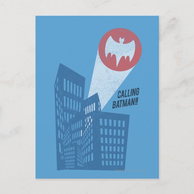 Calling Batman Bat Symbol Graphic Postcard (Front)