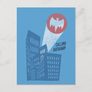 Calling Batman Bat Symbol Graphic Postcard