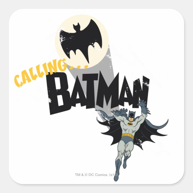 Calling Batman Graphic Square Sticker (Front)