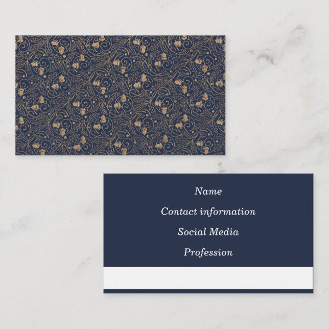 Calling Card - Art Nouveau Oak Leaf & Acorn (Front/Back)