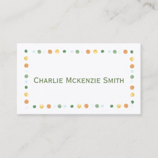 Calling Card (Multicolored dot border)