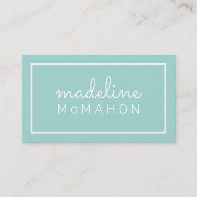 CALLING CARD preppy modern chic minimal mint green (Front)