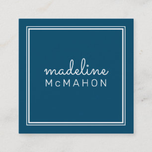CALLING CARD square preppy modern bold marine blue