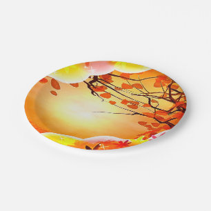 Calling Harvest THANKSGIVING FALL AUTUMN Paper Plate