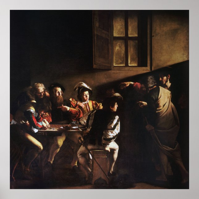 Calling Of Saint Matthew By Caravaggio Poster (Front)