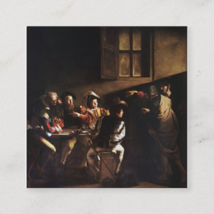 Calling Of Saint Matthew By Caravaggio Square Business Card