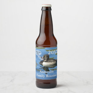 Calling the Flock Humourous Duck Family Reunion Beer Bottle Label