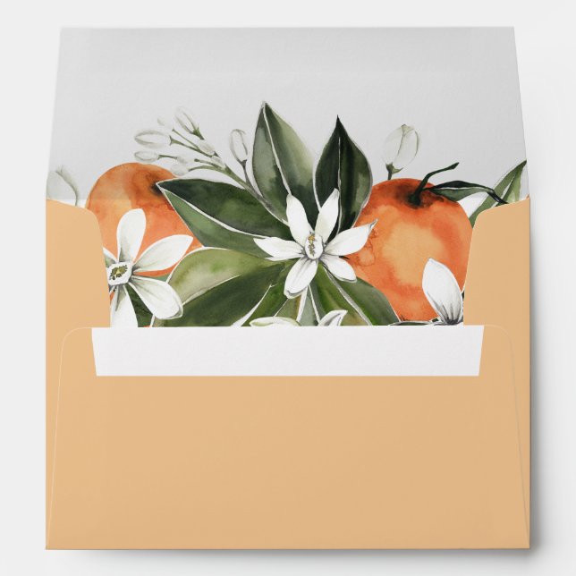 CALLIOPE Little Cutie Clementine Orange Floral Envelope (Back (Bottom))