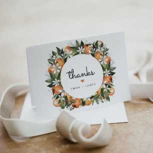 Calliope - Watercolor Orange Blossom Citrus Thank You Card